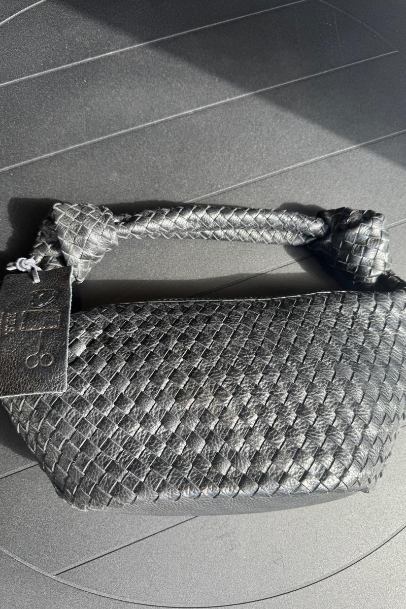 Cut n' Paste - "Knot" Small Woven Hobo in Black