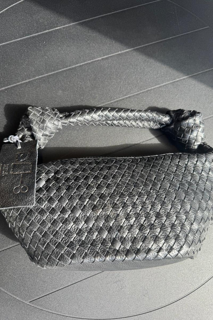 Cut n' Paste - "Knot" Small Woven Hobo in Black