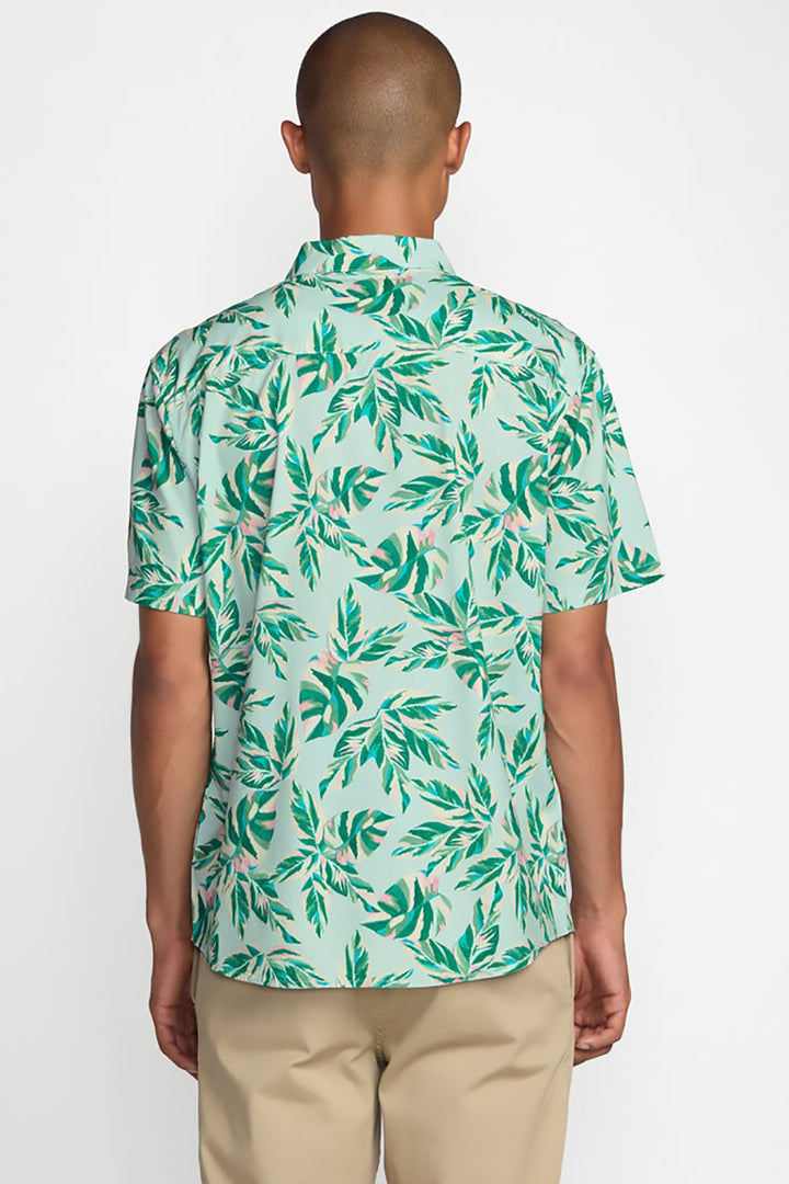 RVCA - Morning Glory Short Sleeve Shirt in Green Tea