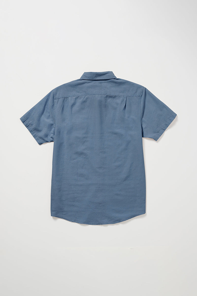 RVCA - That'll Do Dobby Short Sleeve Shirt in Dark Denim