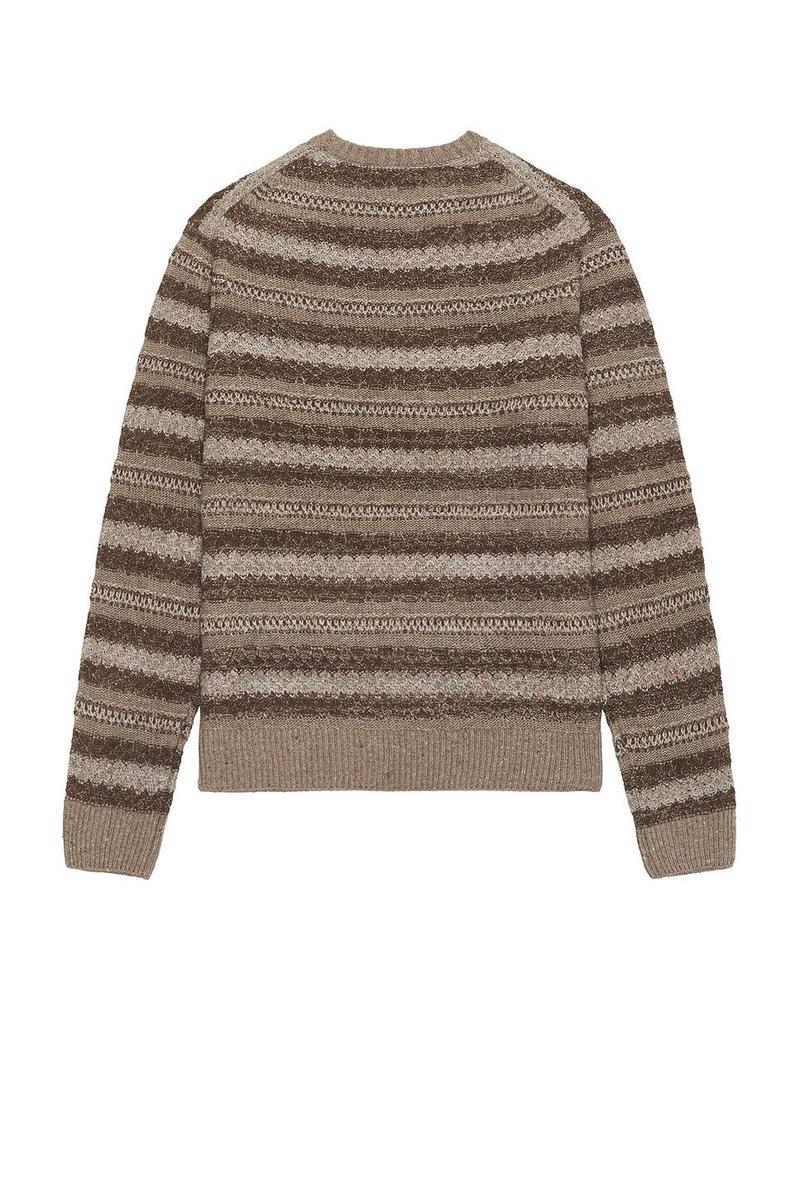 Brixton - Midnight Crew Sweater in Multi Neutral Stripe