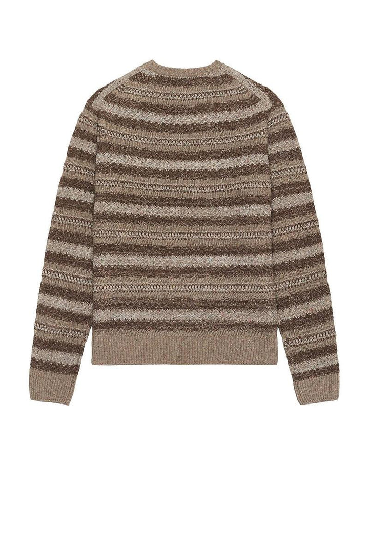 Brixton - Midnight Crew Sweater in Multi Neutral Stripe