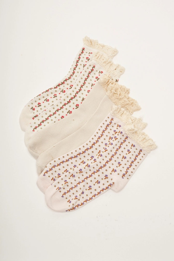 Free People - Ruffle Sock Pack in Tainted Love
