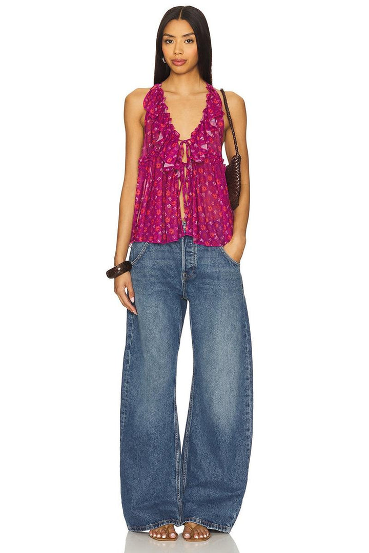 Free People - Fearless Knit Tank in Dragonfruit Combo