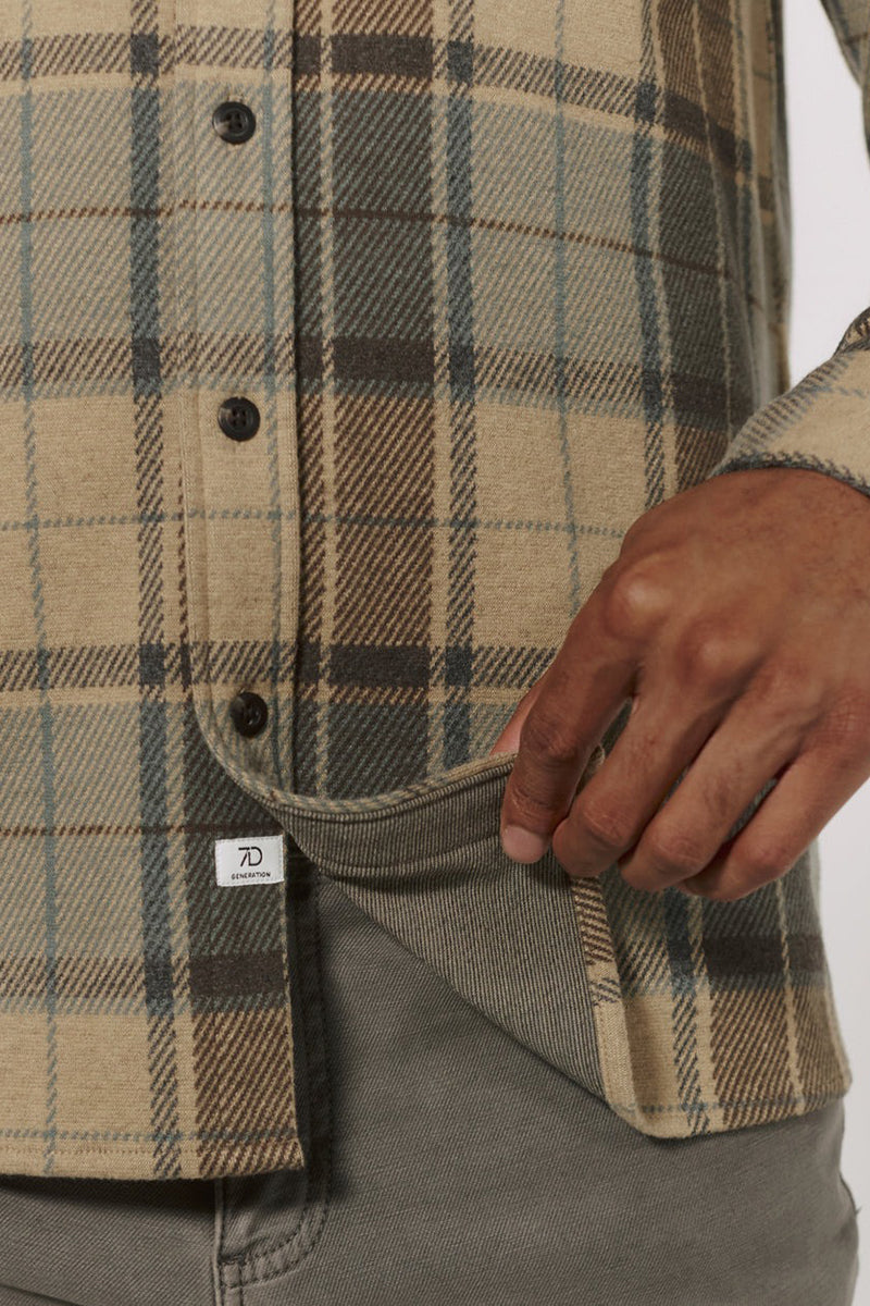 7DIAMONDS - Generation™ Plaid Shirt in Tan