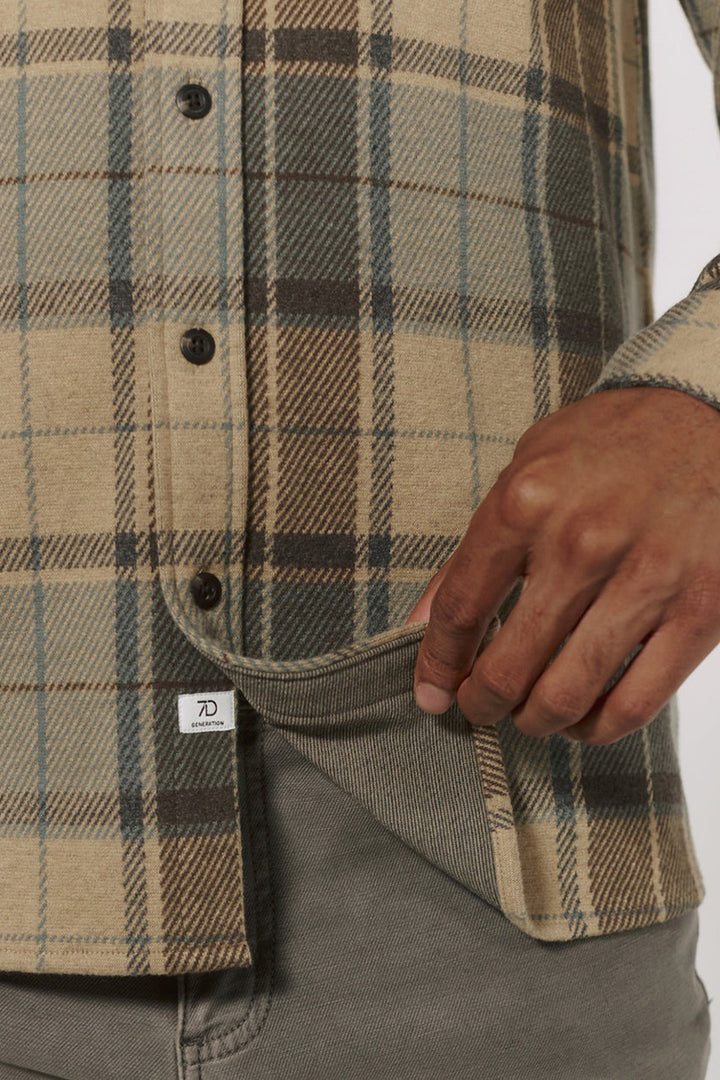 7DIAMONDS - Generation™ Plaid Shirt in Tan