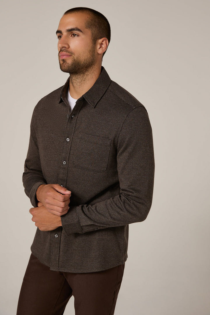 7DIAMONDS - Generation™ Knit Shirt in Chocolate