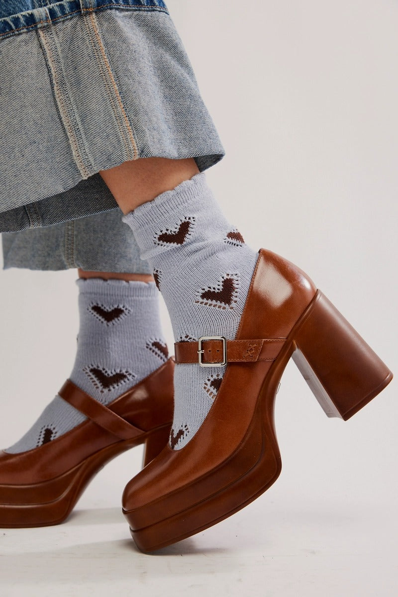Free People - Cupids Bow Socks in Blue