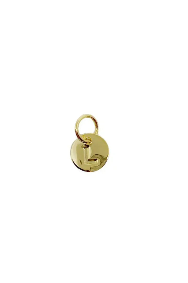 GoldFi - Stamped Tiny Initial Letter Charm in 18k Gold Fill - L
