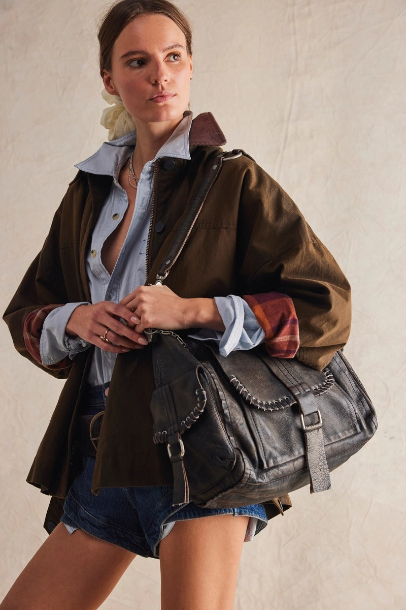 Free People - We The Free Leigh Distressed Tote in Aged Graphite