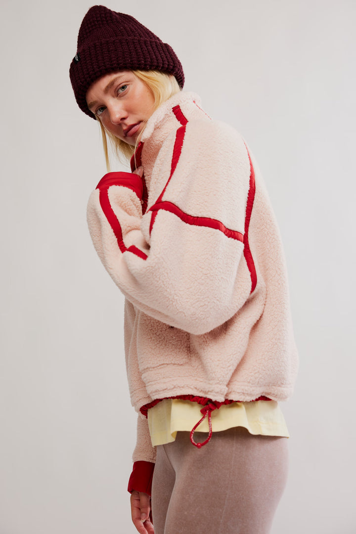 Free People - Mountain High Half Zip Fleece in Ballet Slipper Combo