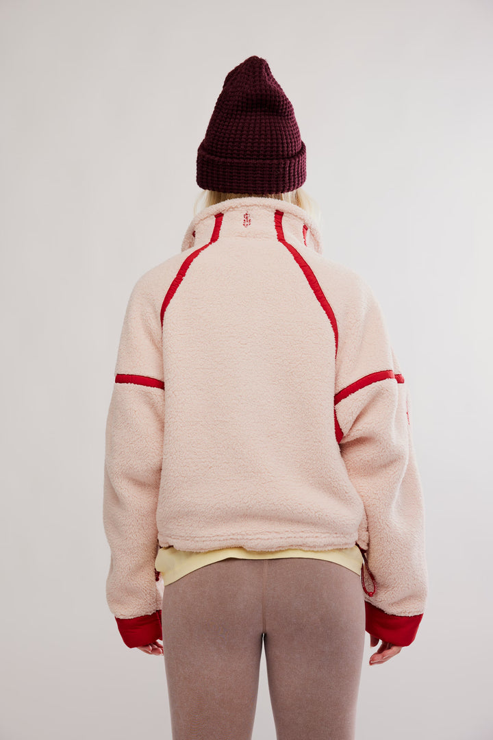 Free People - Mountain High Half Zip Fleece in Ballet Slipper Combo