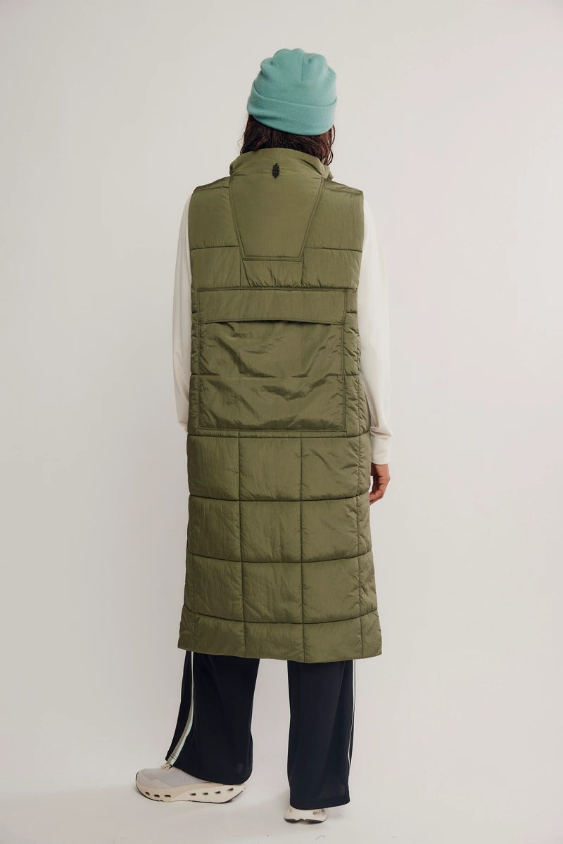 Free People Movement - On The Move Packable Puffer Vest in Seagrass