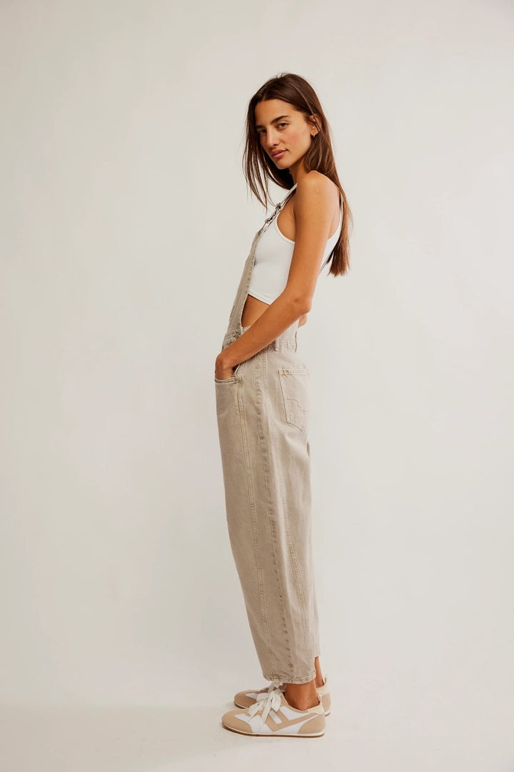 Free People - We The Free Good Luck Barrel Overalls in Cobblestone
