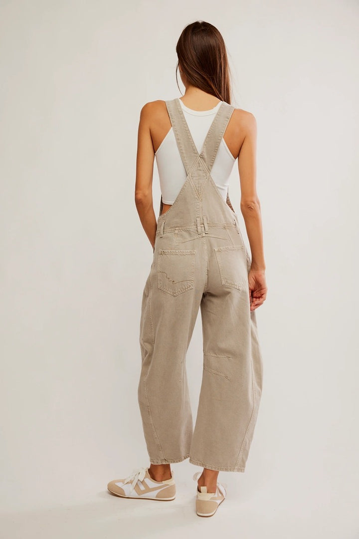 Free People - We The Free Good Luck Barrel Overalls in Cobblestone
