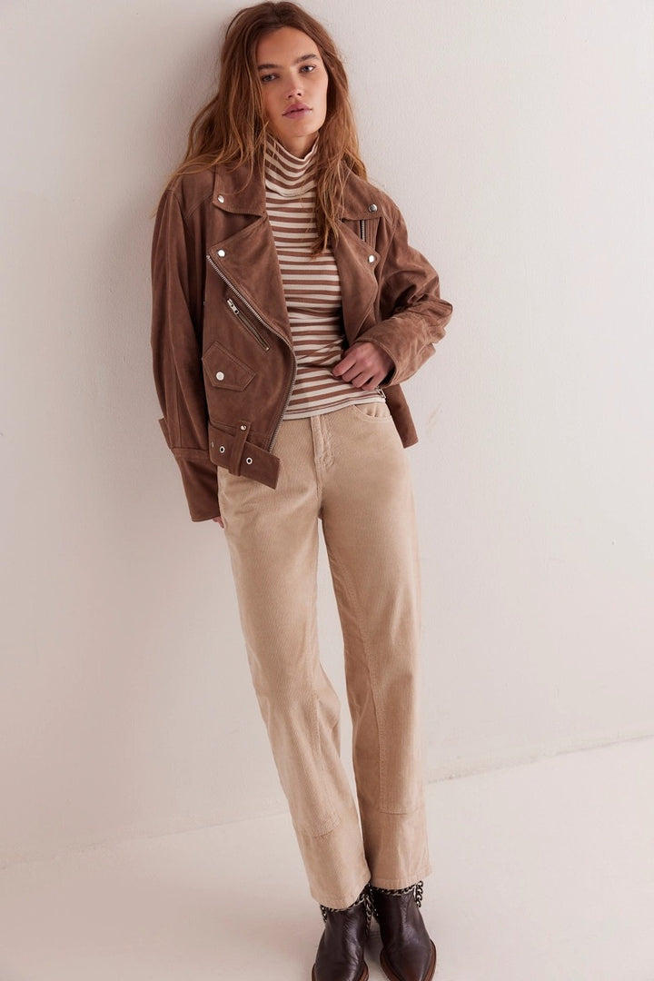 Free People - We The Free Good Good Stripe Turtleneck in Otter/Tea