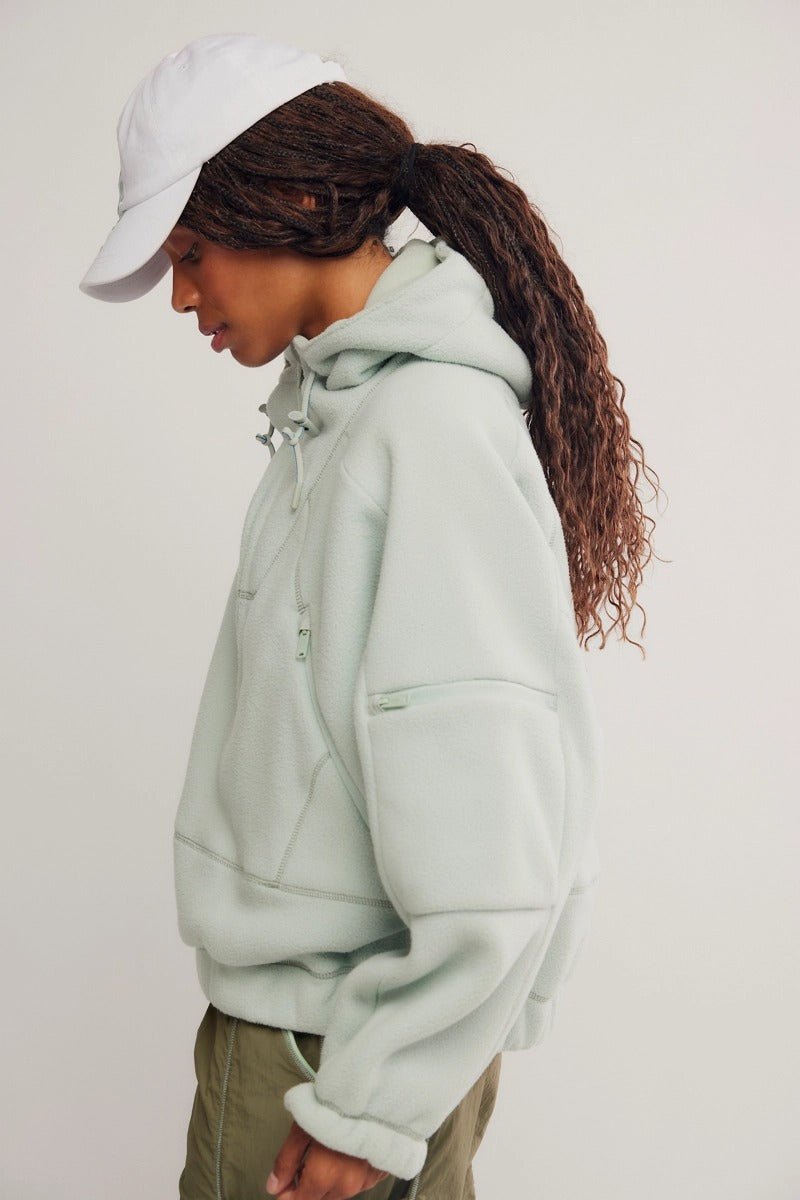 Free People Movement - Wild And Free Fleece Pullover in Green Tea