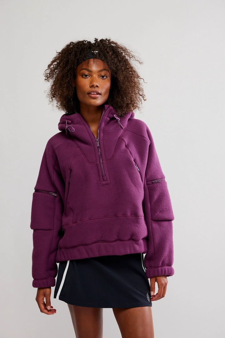 Free People Movement - Wild And Free Fleece Pullover in Black Cherry