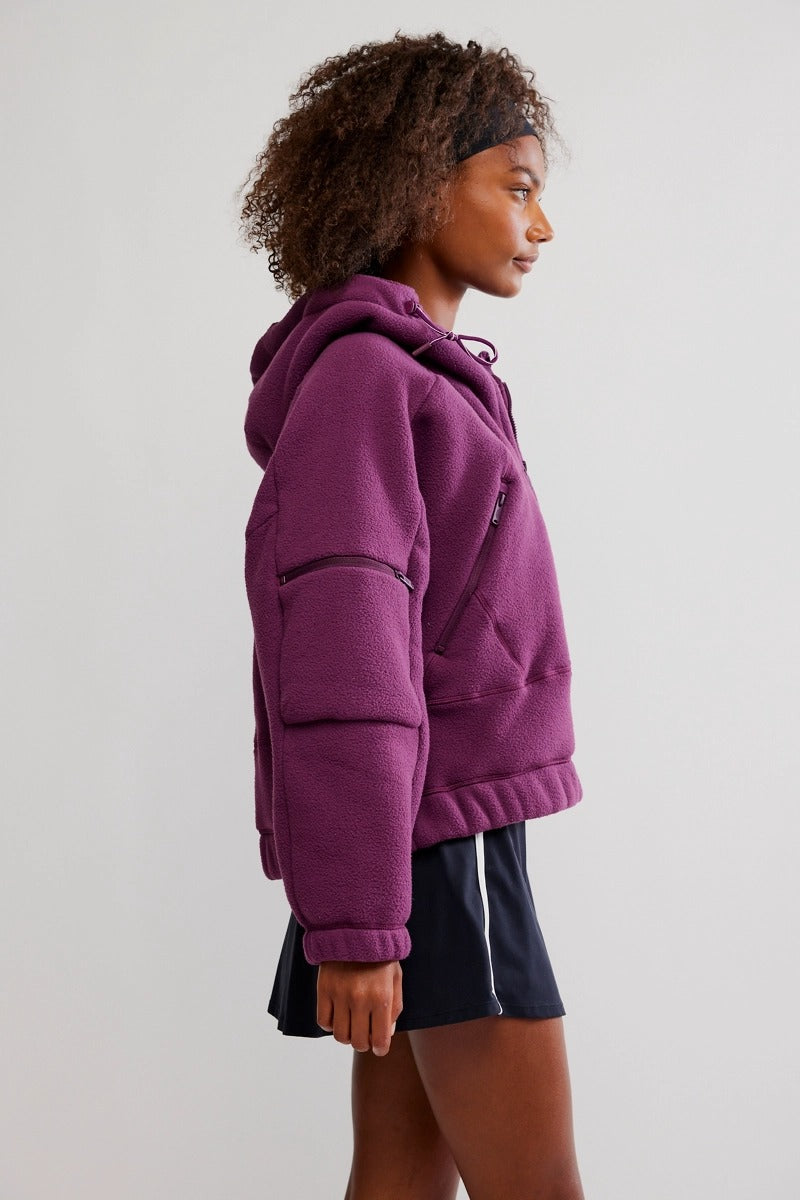 Free People Movement - Wild And Free Fleece Pullover in Black Cherry