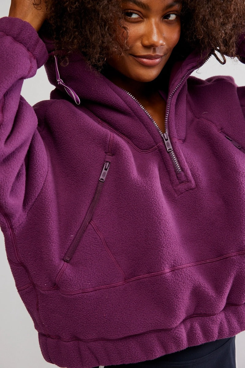 Free People Movement - Wild And Free Fleece Pullover in Black Cherry