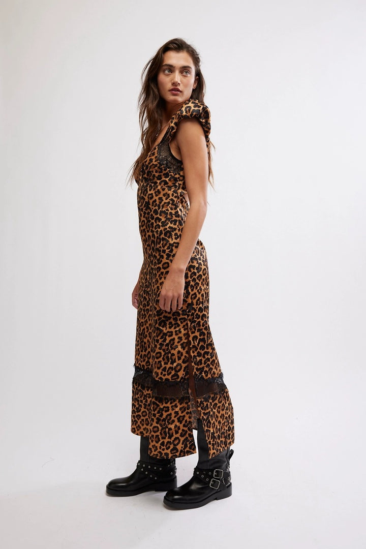 Free People - Foolish Heart Printed Midi in Natural Combo