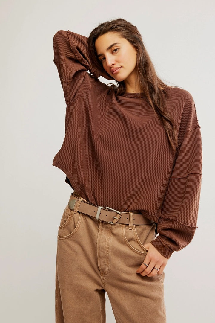Free People - We The Free Total Eclipse Tee in Shaved Chocolate