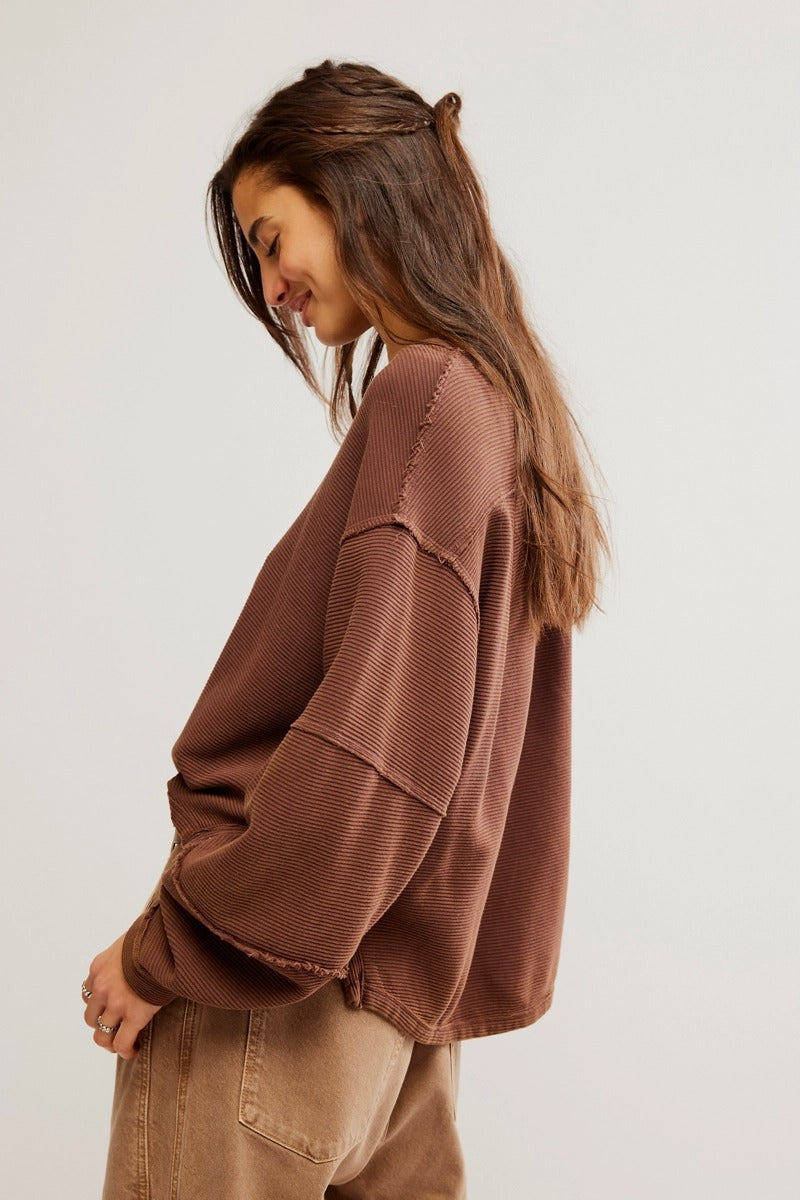 Free People - We The Free Total Eclipse Tee in Shaved Chocolate