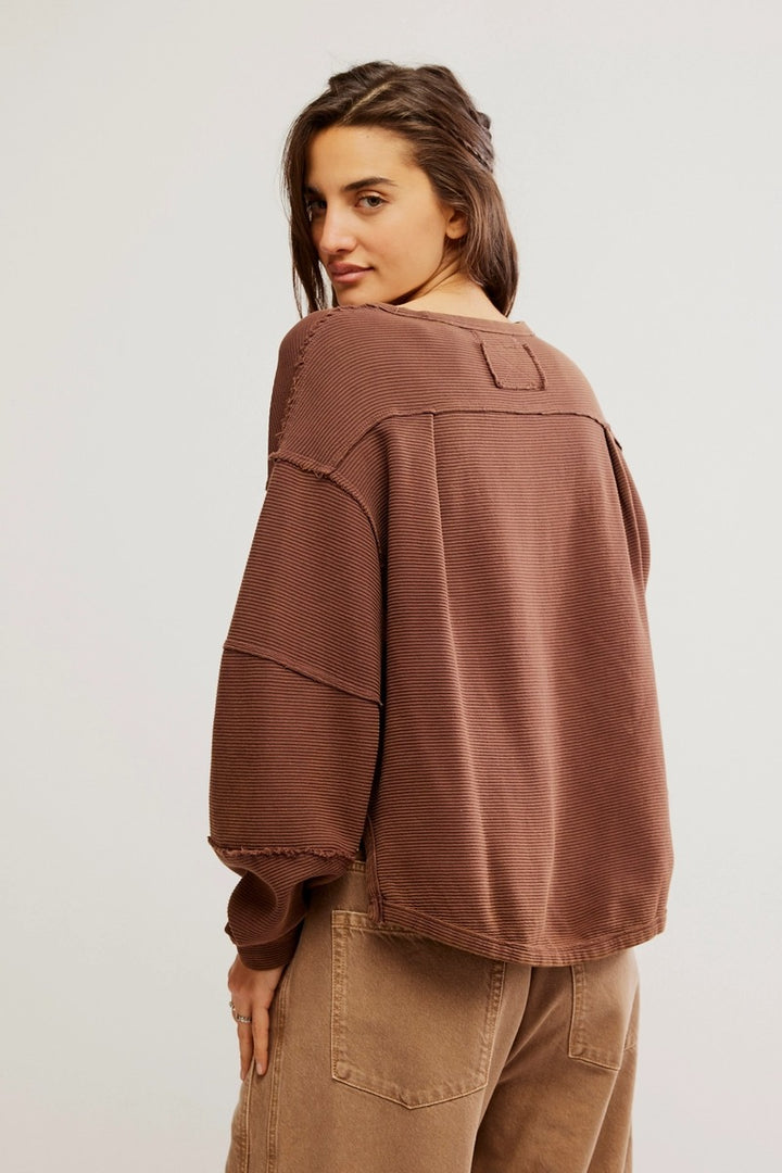 Free People - We The Free Total Eclipse Tee in Shaved Chocolate