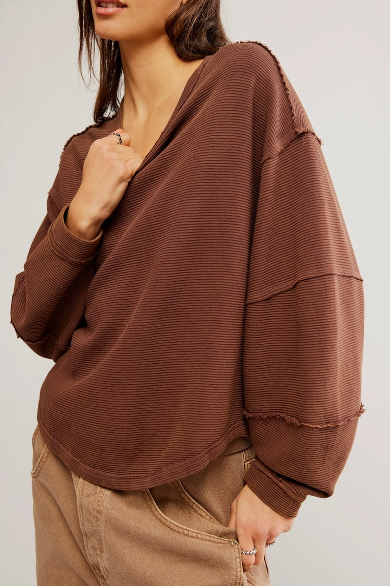 Free People - We The Free Total Eclipse Tee in Shaved Chocolate