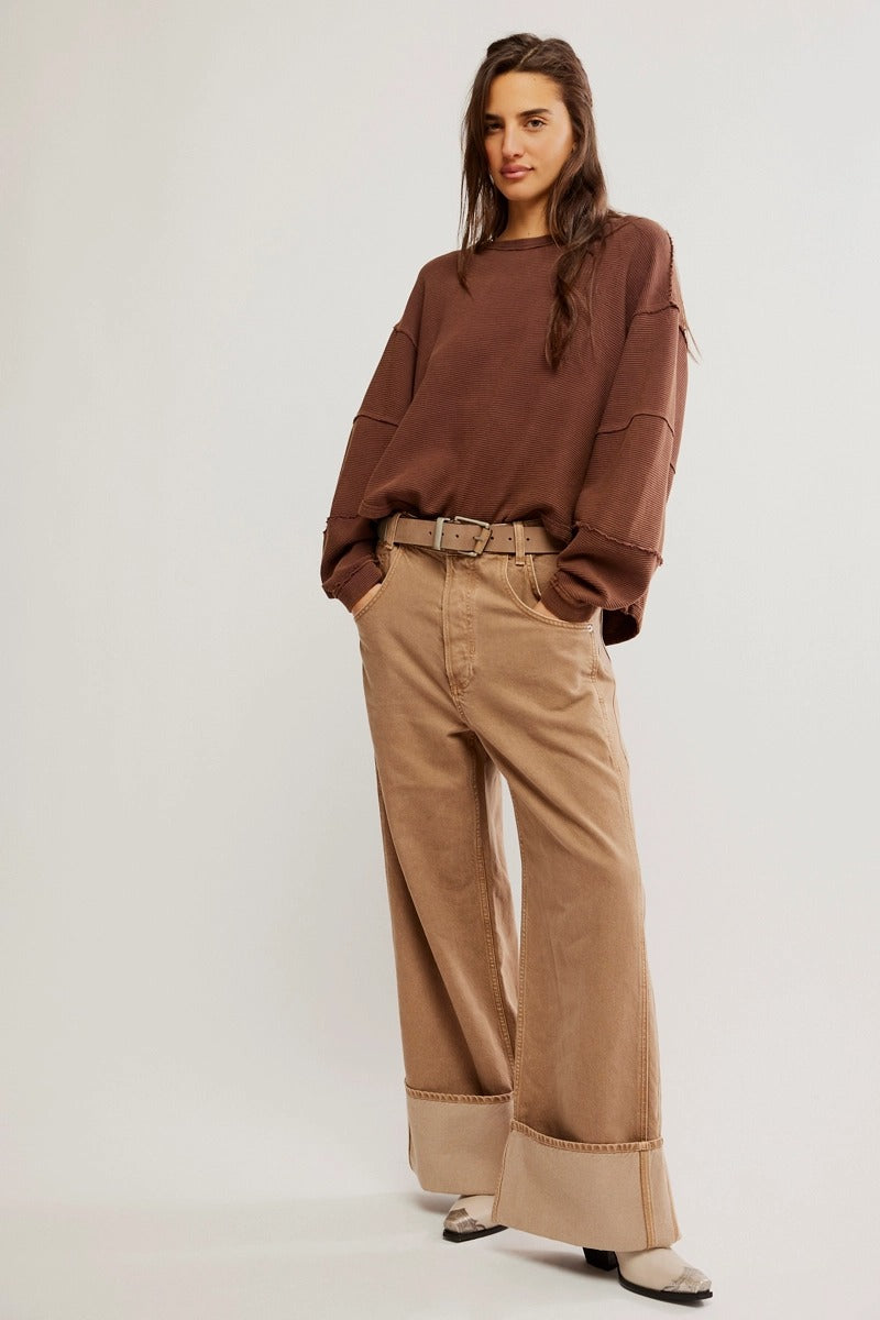 Free People - We The Free Total Eclipse Tee in Shaved Chocolate