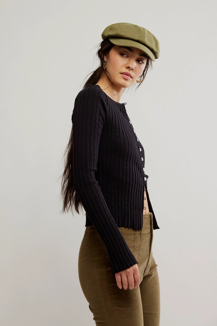 Free People - Tilly Long-Sleeve Cardi in Black