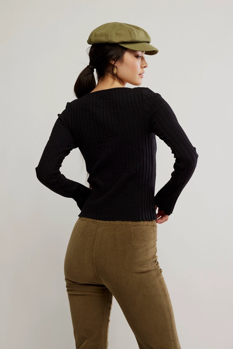 Free People - Tilly Long-Sleeve Cardi in Black