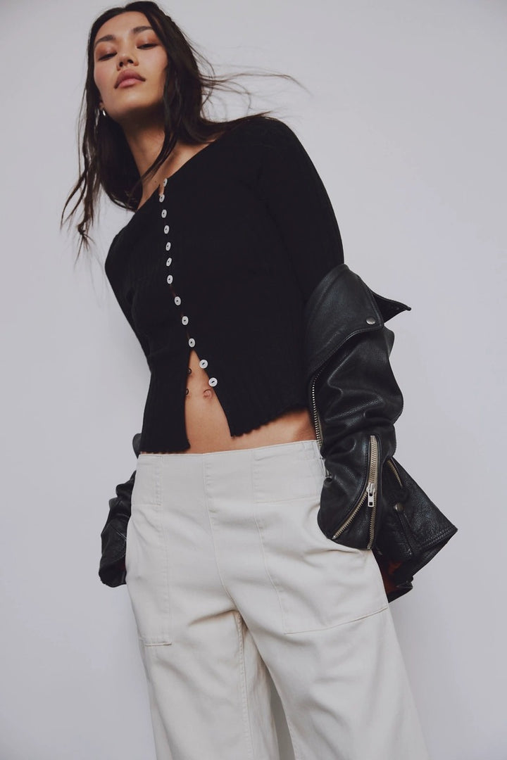Free People - Tilly Long-Sleeve Cardi in Black