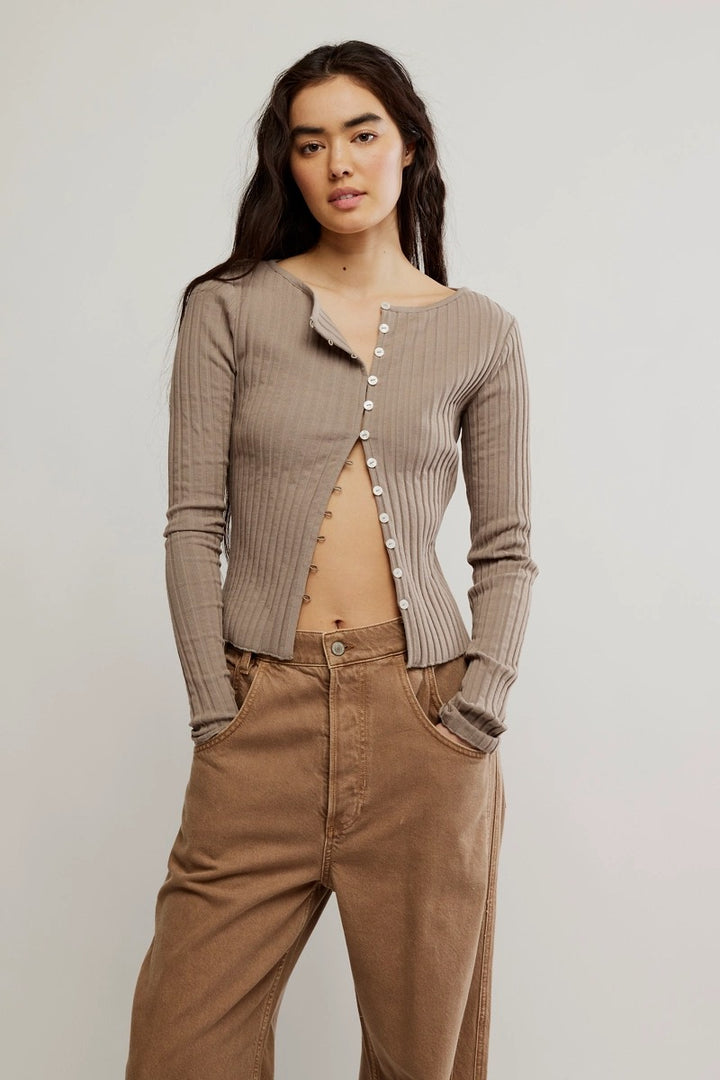 Free People - Tilly Long-Sleeve Cardi in Fallen Rock
