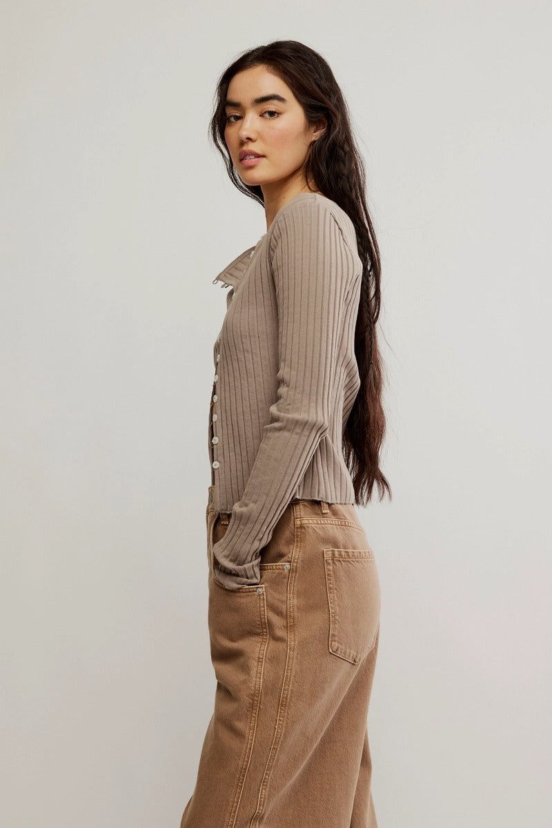 Free People - Tilly Long-Sleeve Cardi in Fallen Rock