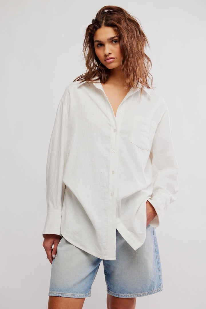 Free People - Sabine Articulated Shirt in Parchment