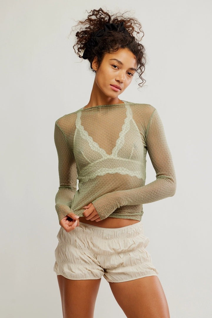 Free People - Minding My Own Business Top in Oil Green