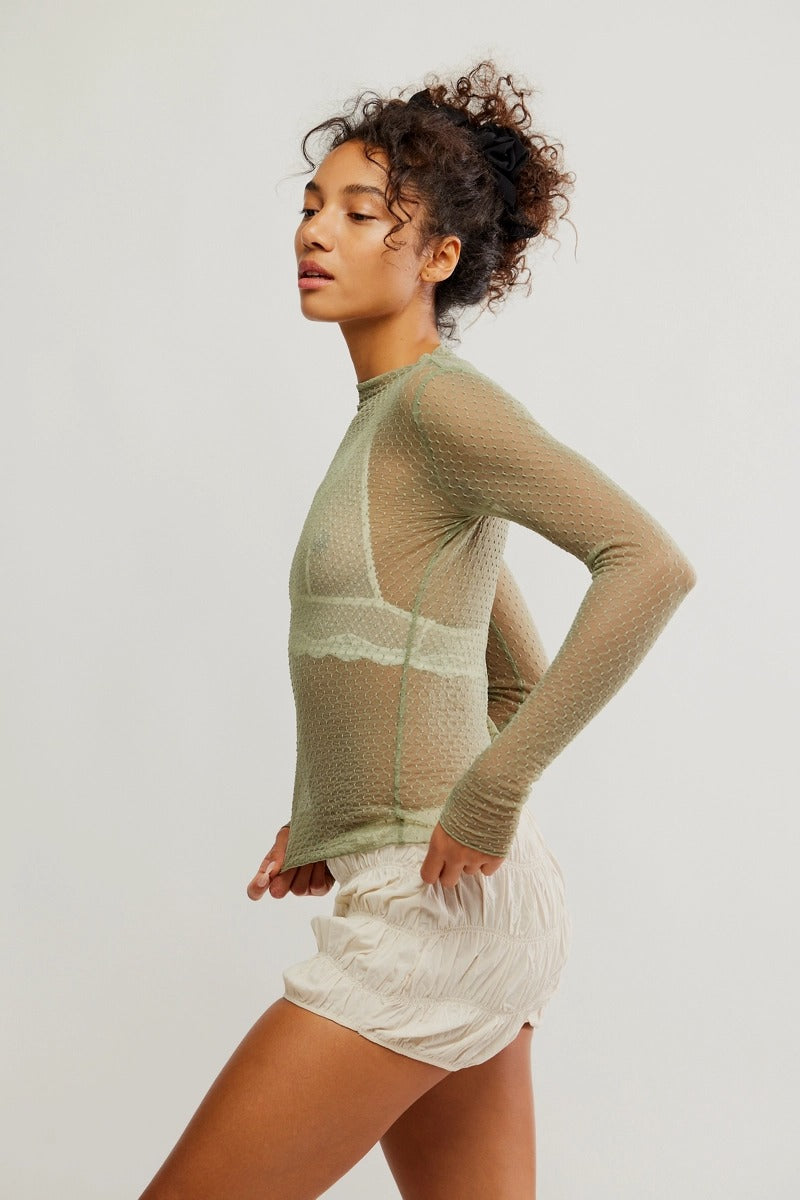 Free People - Minding My Own Business Top in Oil Green