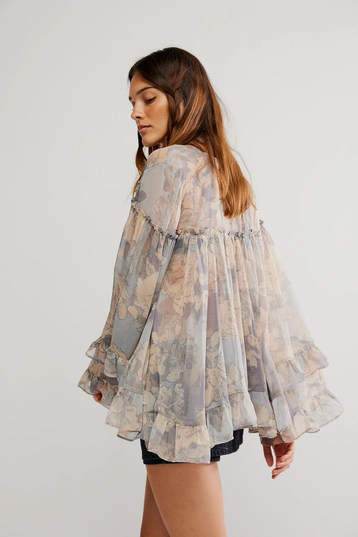 Free People - Day Dreaming Blouse in Stone Combo