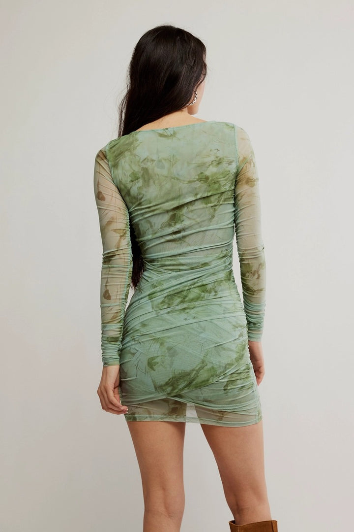Free People - Katana Mini Dress in Sage Combo