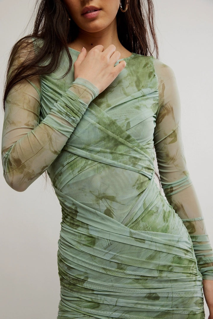Free People - Katana Mini Dress in Sage Combo