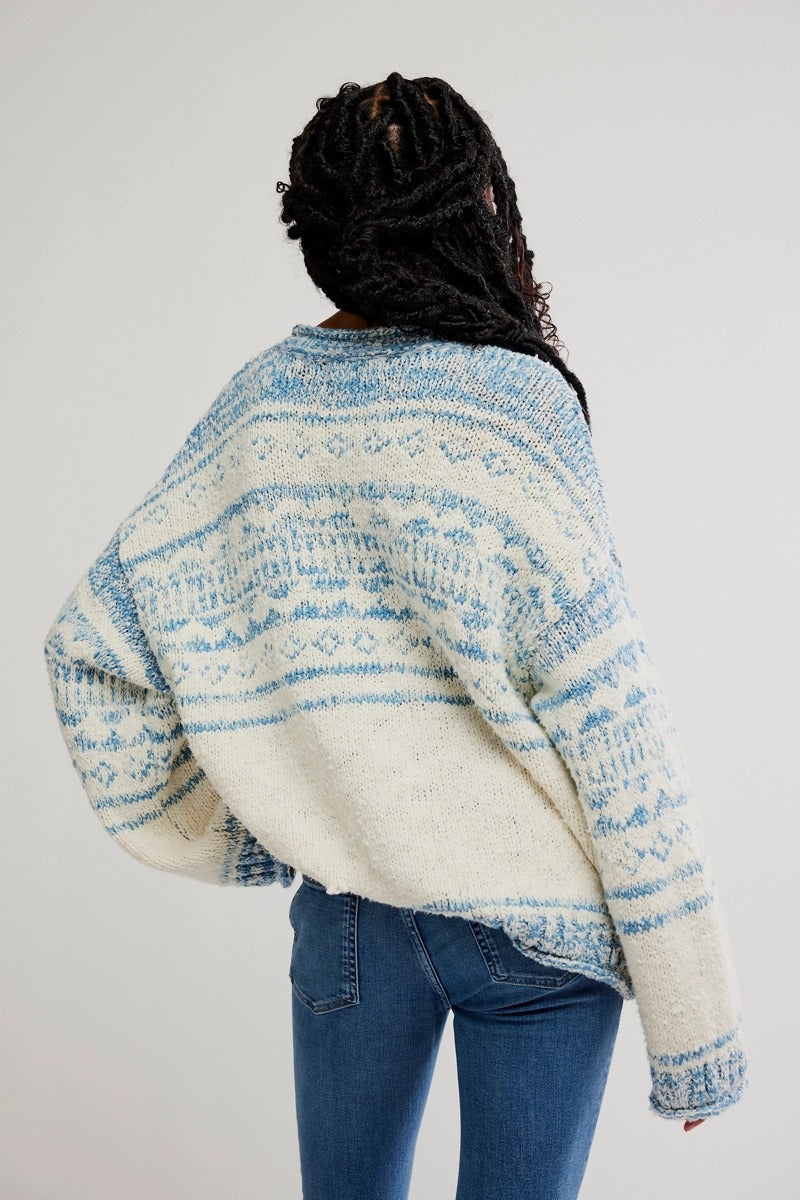 Free People - Dani Pattern Sweater in Cloud Combo