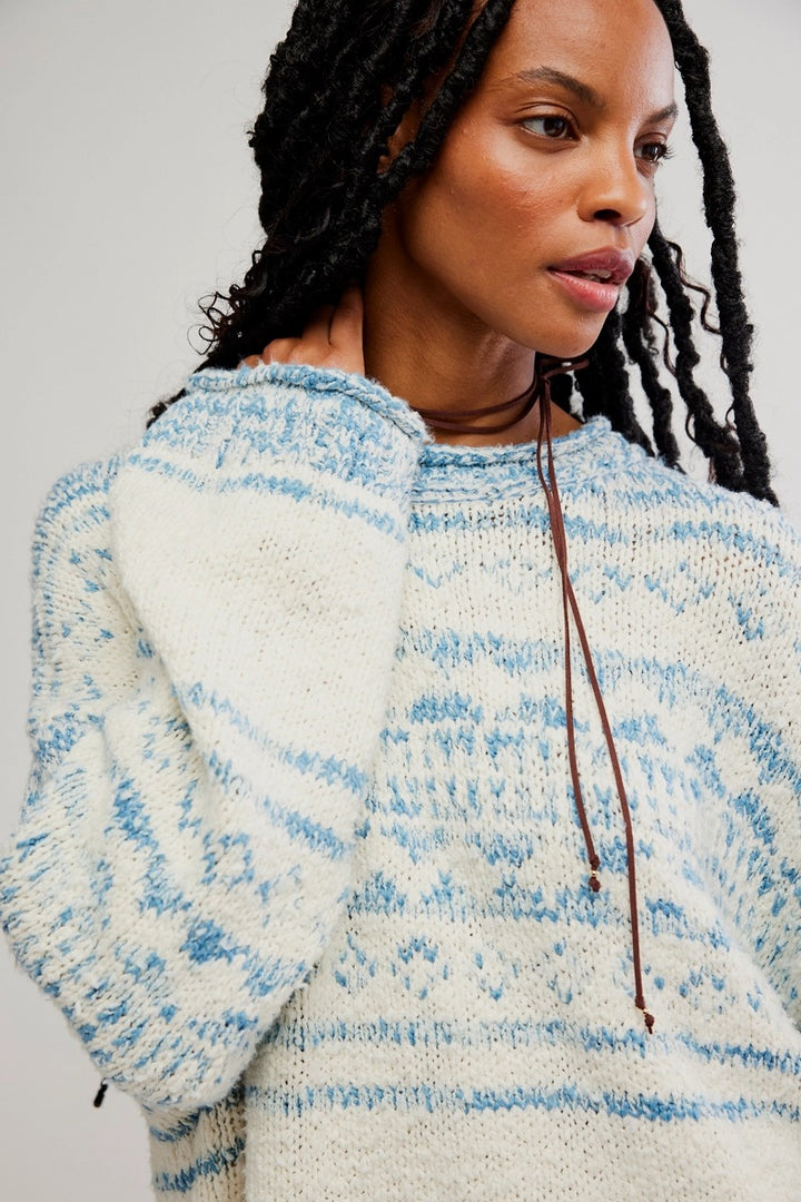 Free People - Dani Pattern Sweater in Cloud Combo