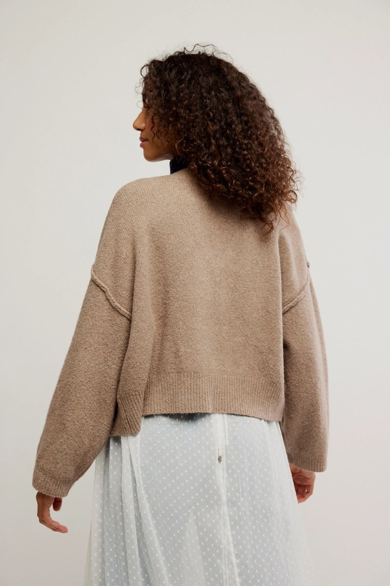 Free People - Cool Of The Night Cardi in Mocha Melange