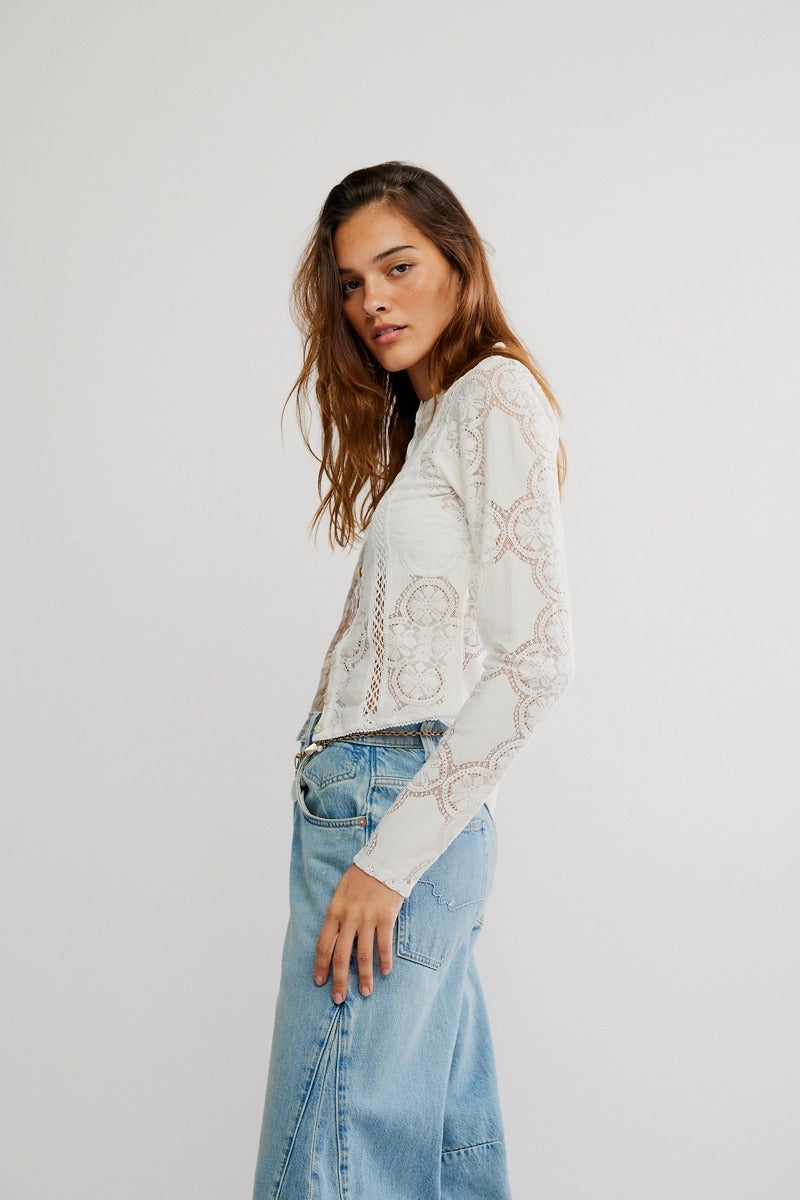 Free People - Jae Knit Long Sleeve in Sugar Swizzle