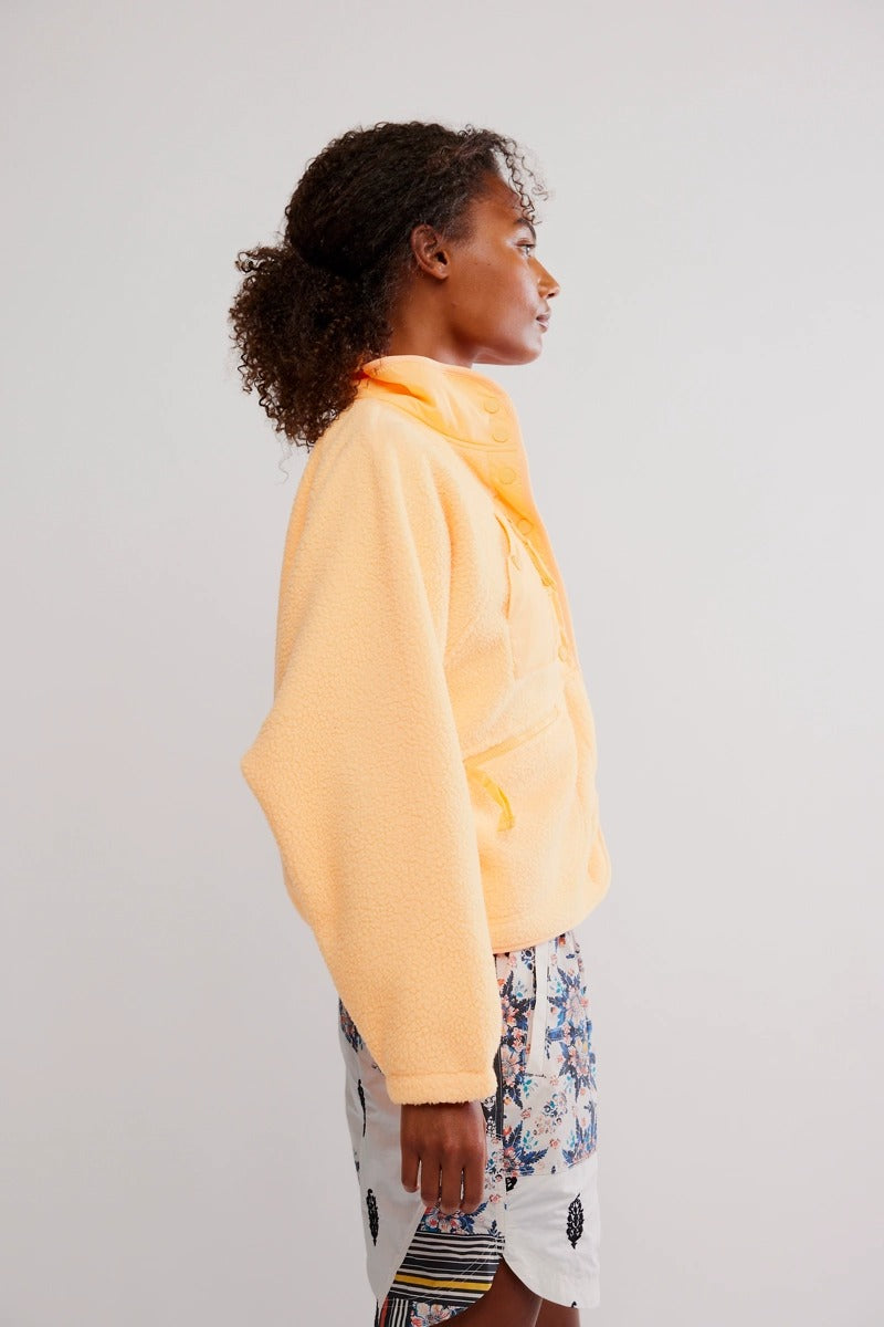Free People Movement - Hit The Slopes Fleece Jacket in Neon Clementine