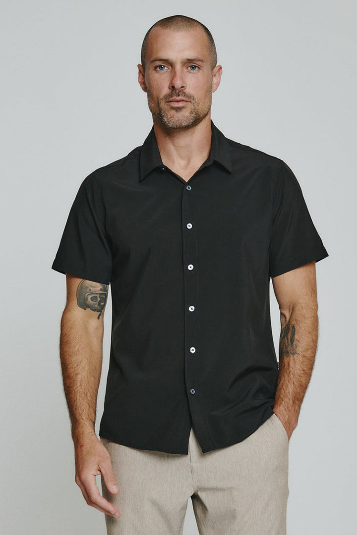 7DIAMONDS - Siena Short Sleeve Shirt in Black
