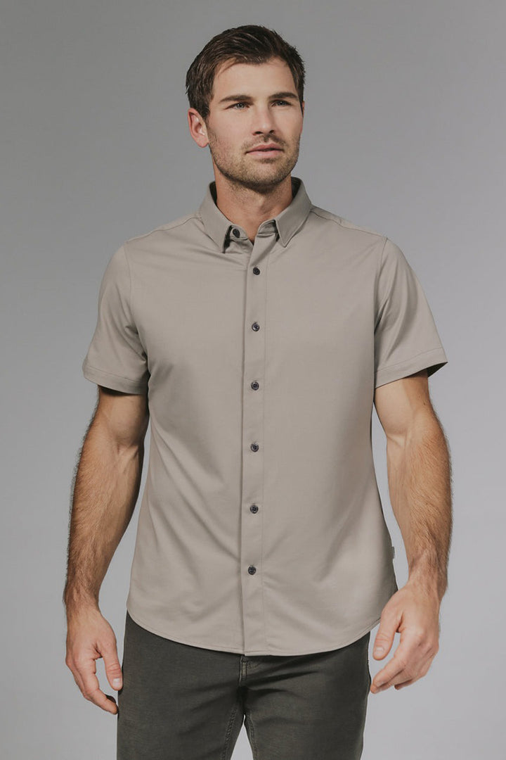 7DIAMONDS - Owen Short Sleeve Shirt in Clay