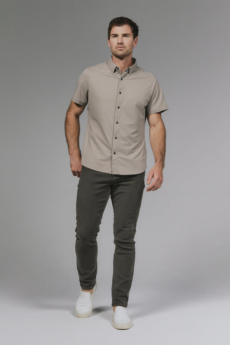 7DIAMONDS - Owen Short Sleeve Shirt in Clay