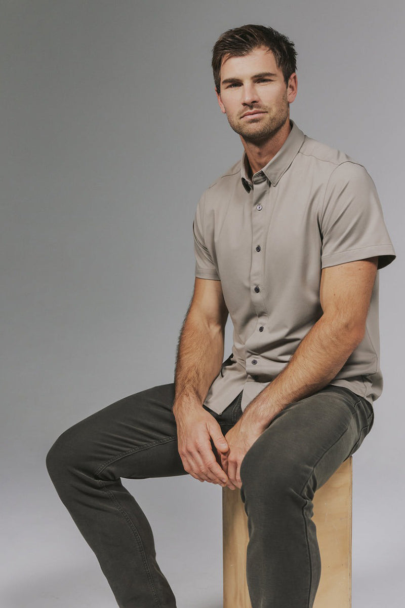 7DIAMONDS - Owen Short Sleeve Shirt in Clay